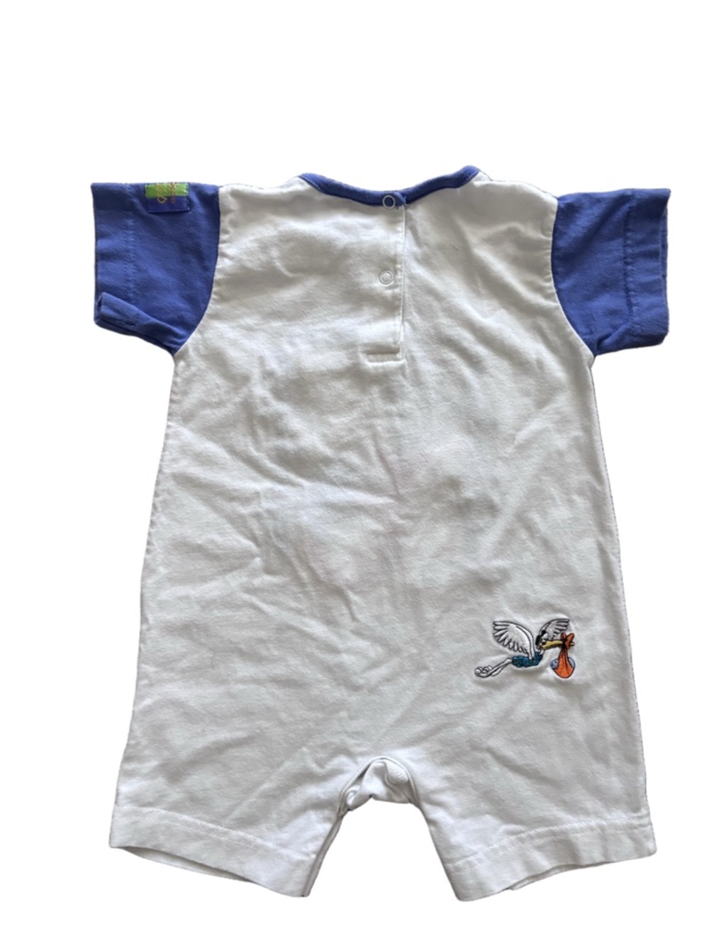 Vintage Disney Dumbo Baby Romper White Blue embroidered Graphic 12 Months - Picture 3 of 5